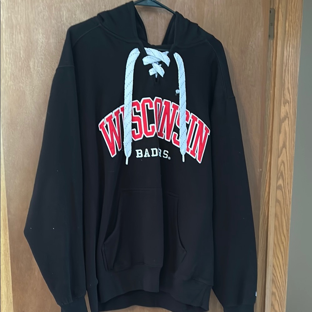 Wisconsin Badgers Black Hockey Hoodie